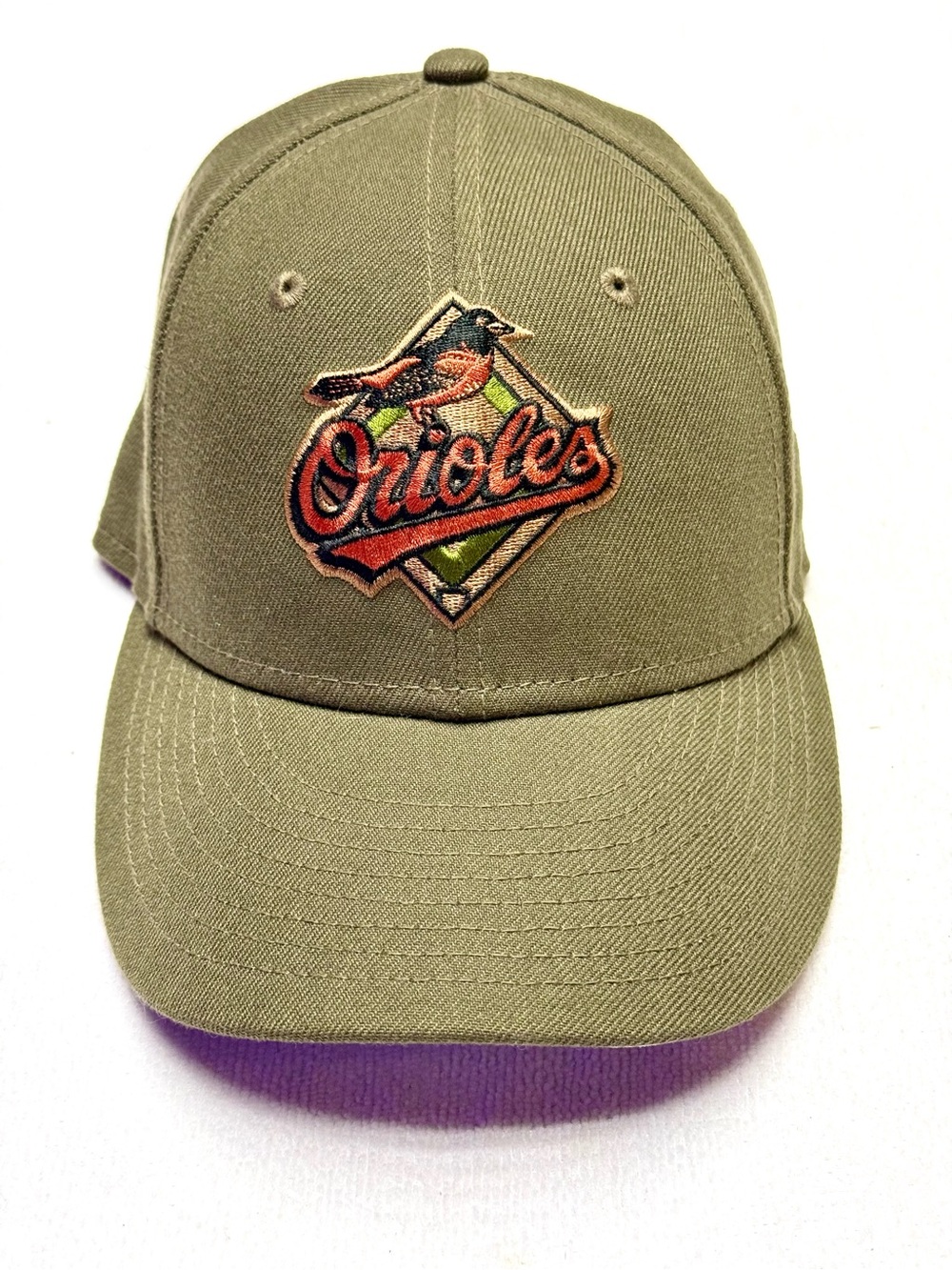 Baltimore Orioles New Era Fitted Cap in Olive
